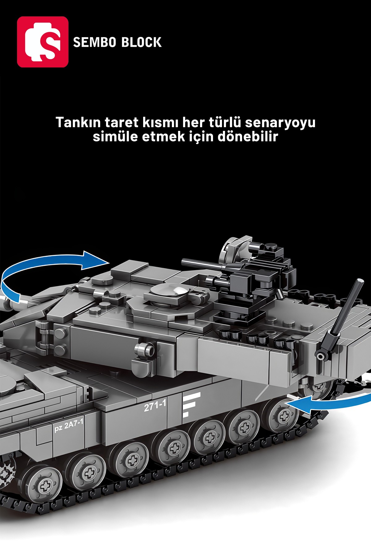 Leopard 2A7+ Ana Muharebe Tankı 898 Parça yapı Blokları Legoile uyumlu