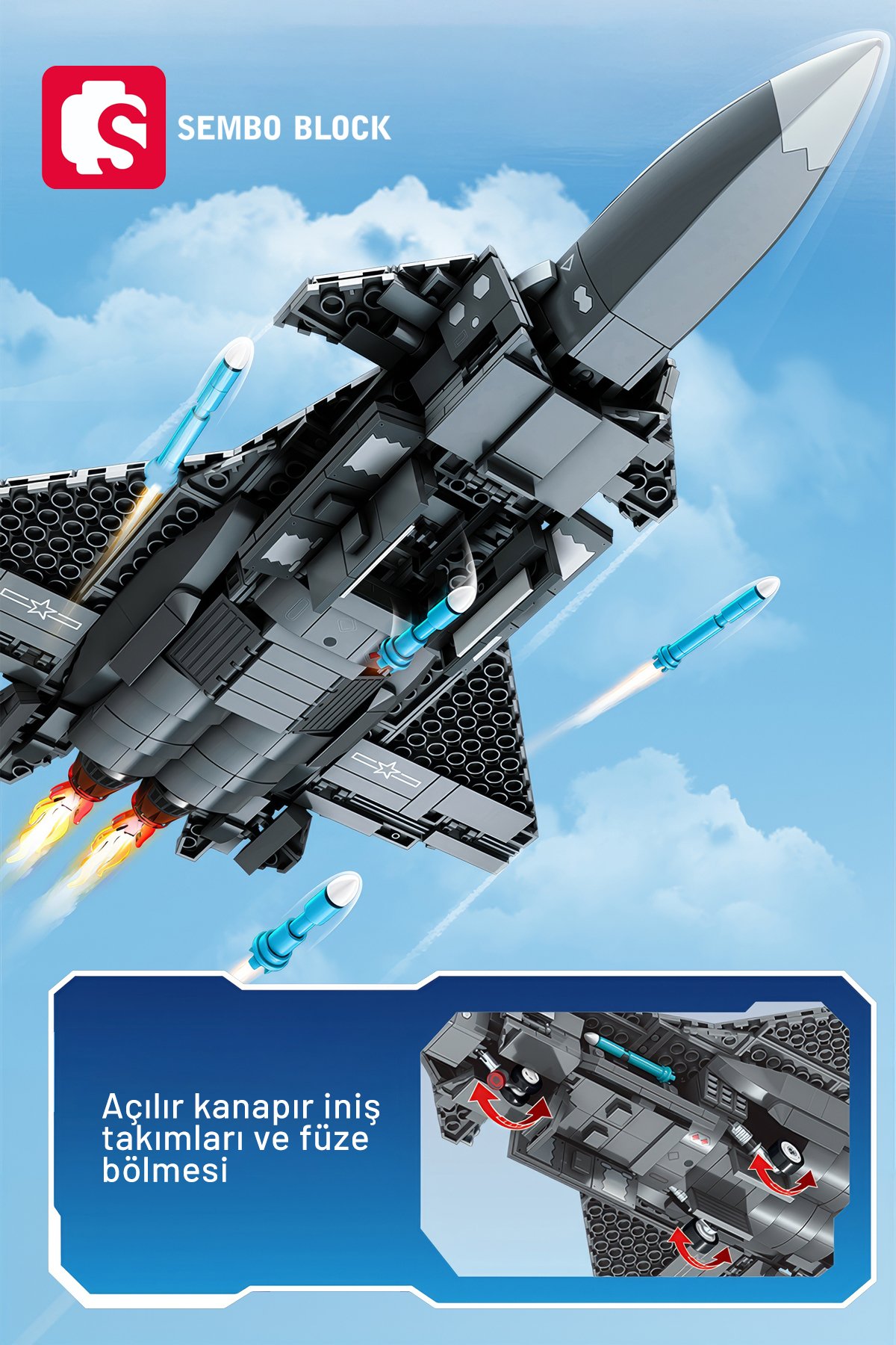 J-20 Hayalet Uçağı 585 Parça yapı blokları Lego ile uyumlu (202241)