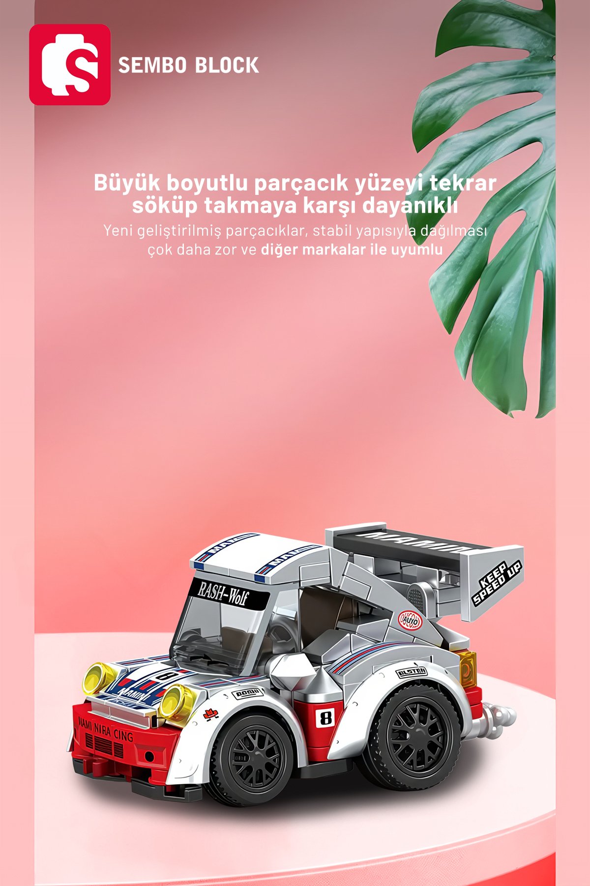 Mini Cars Gri yarış arabası 197 Parça yapı blokları Lego ile uyumlu (714503A)