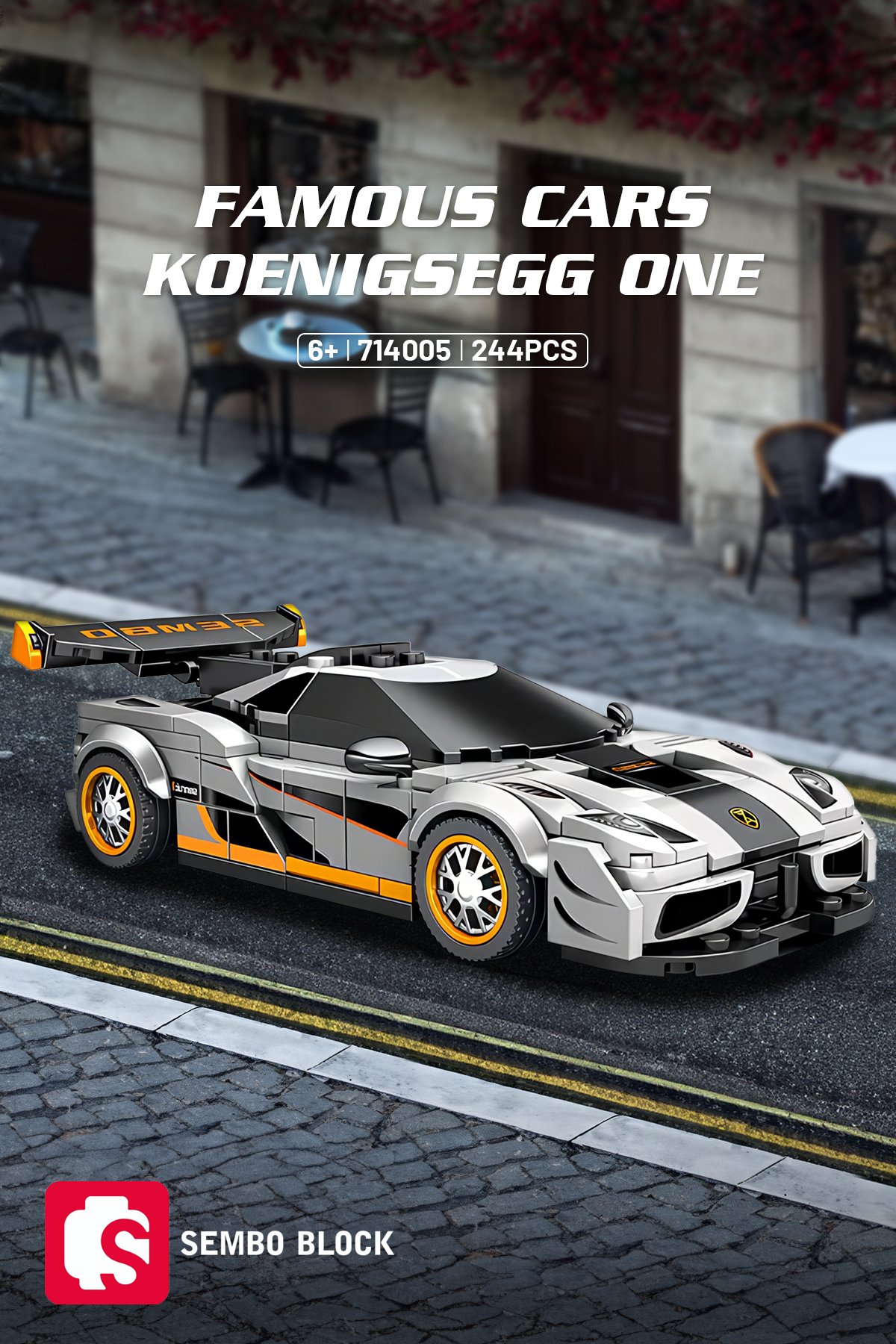 Famous Cars Koenigsegg One:1 244 Parça yapı blokları Lego ile uyumlu (714005)