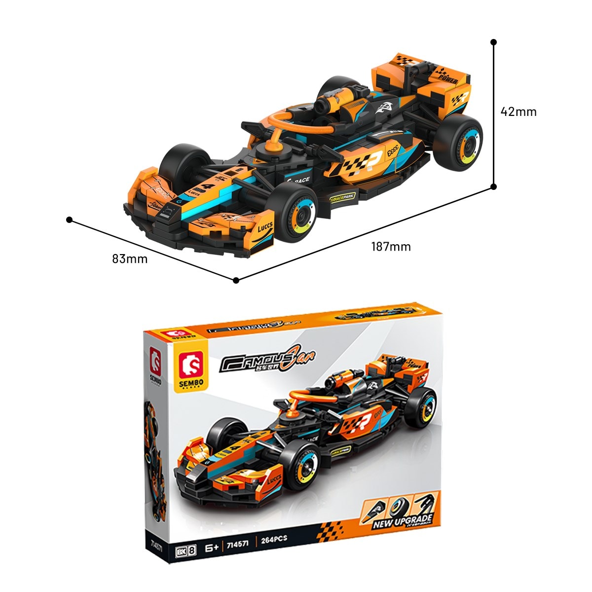 Sembo Block Formula 1 Serisi Turuncu Takım Yapı Bloğu Seti – 264 Parça