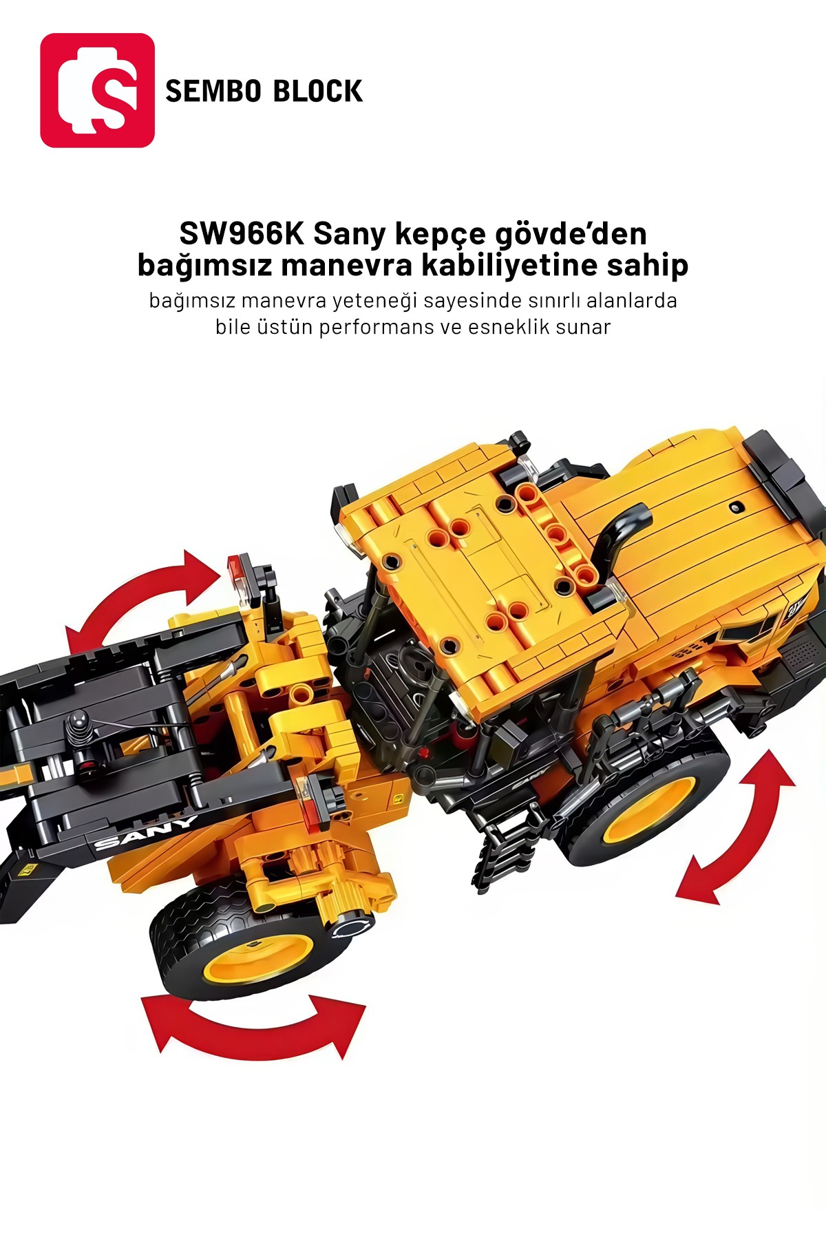 Sany Lisanslı Kepçe 896 Parça yapı blokları Lego ile uyumlu (712016)