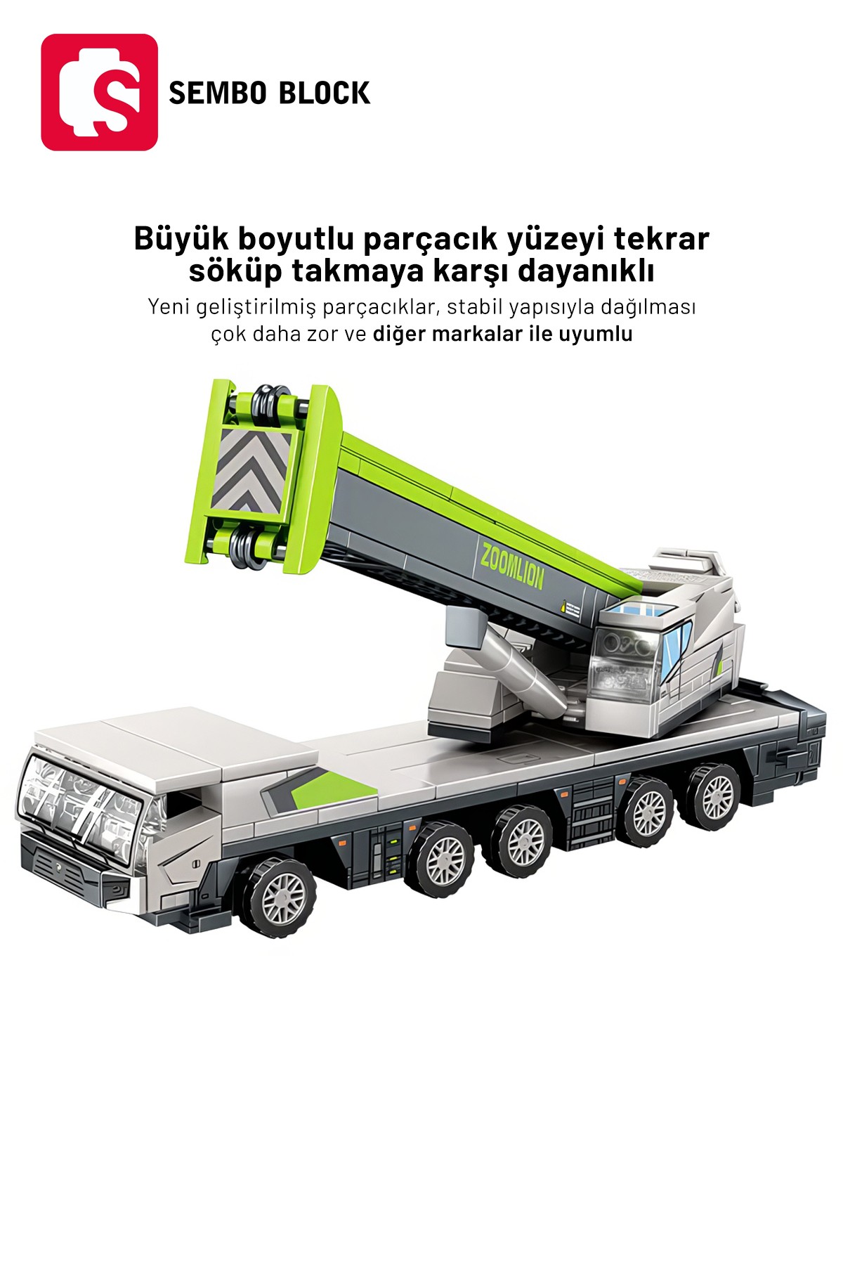 Zoomlion Lisanslı Vinç 332 Parça yapı blokları Lego ile uyumlu (705114)