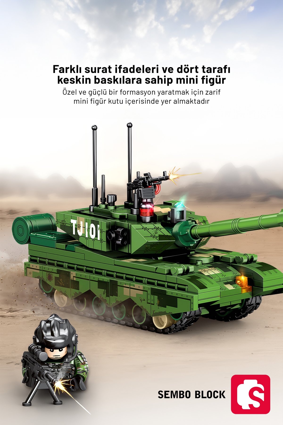 ZTZ-99A Ana Muharebe Tankı 297 Parça yapı blokları Lego ile uyumlu (203168)