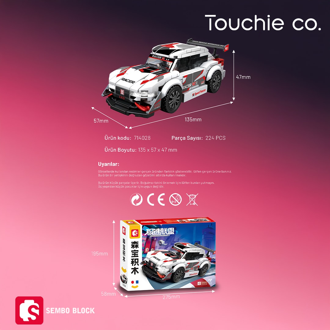 Speed Alliance Suta Racing Team 224 Parça yapı blokları Lego ile uyumlu (714028)