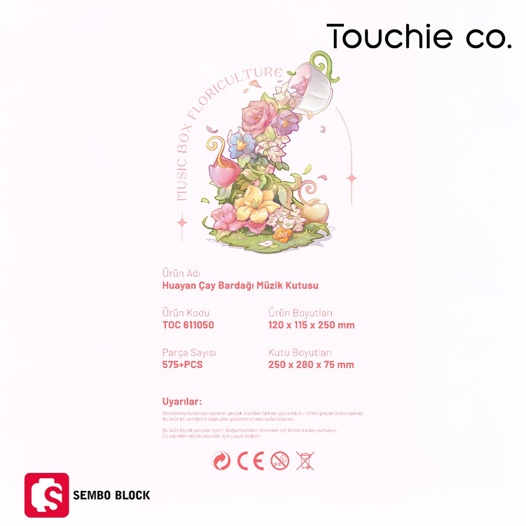 Huayan Cayı Muzikli Florist seti 575 Parça yapı blokları Lego ile uyumlu (611050)