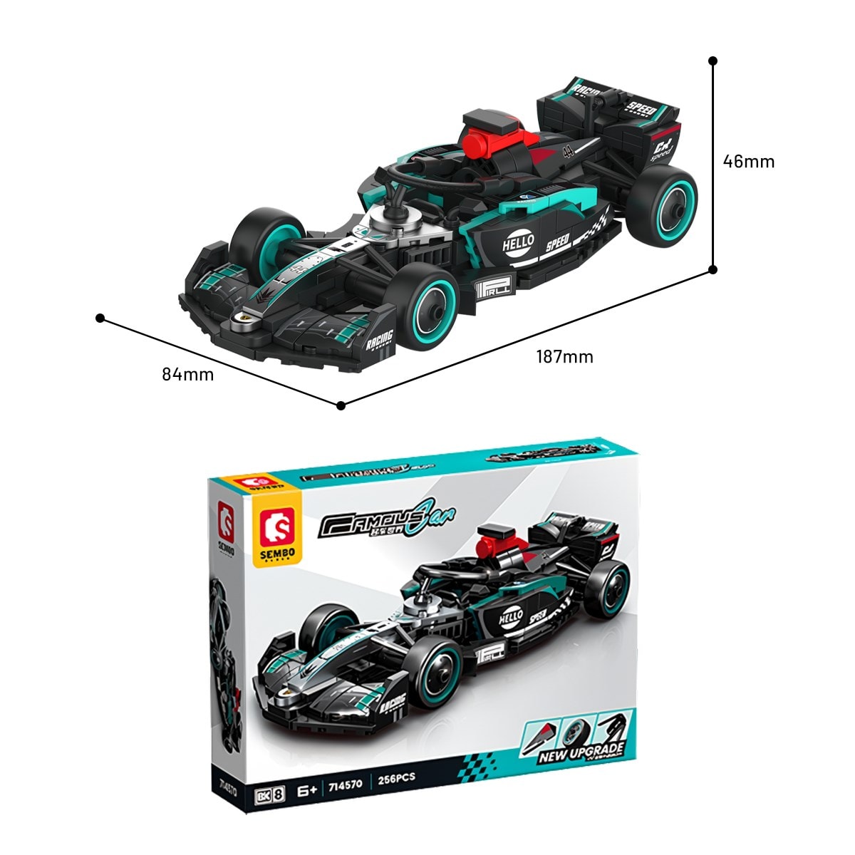 Sembo Block Formula 1 Serisi Gri Takım Yapı Bloğu Seti – 256 Parça