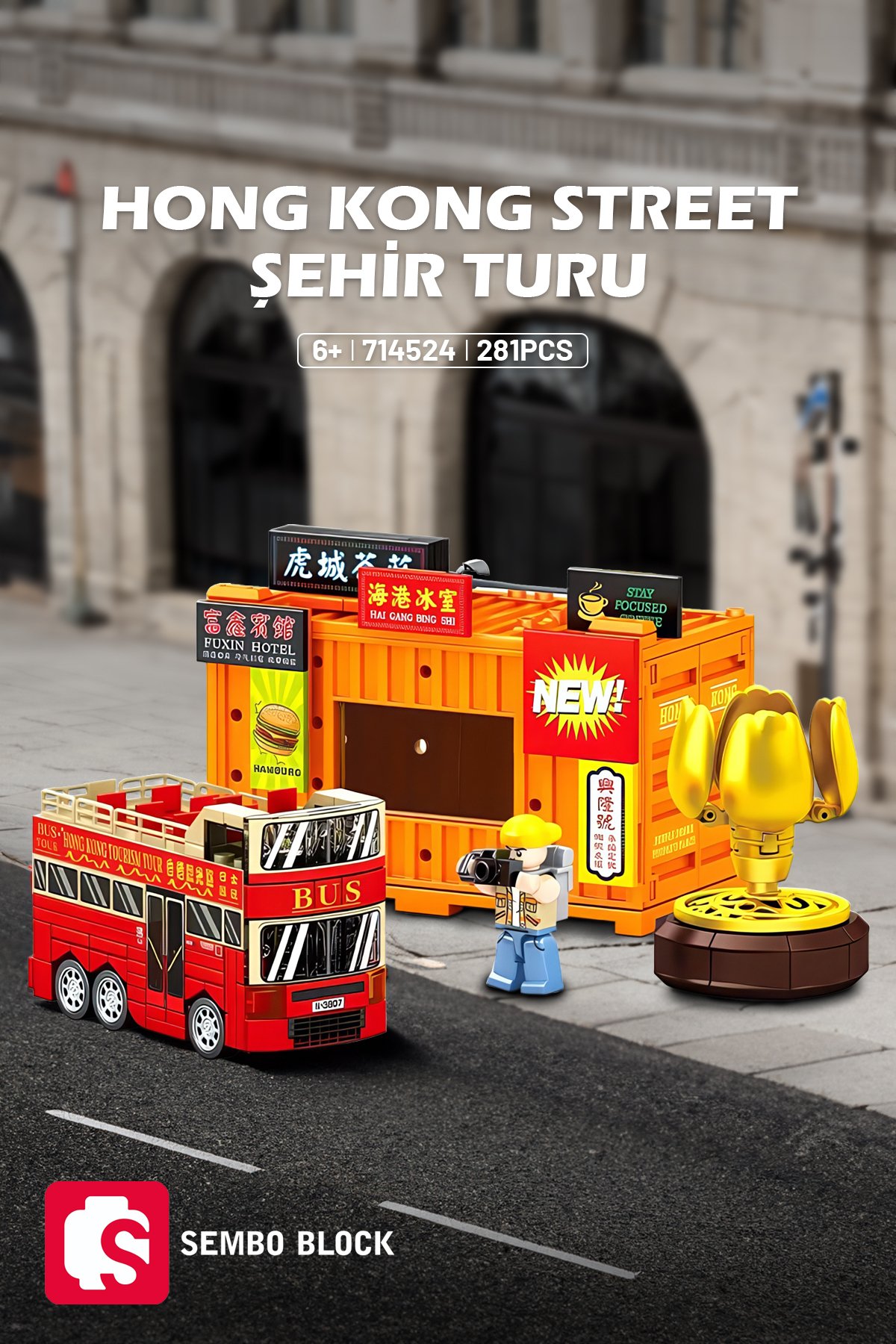 Hong Kong Street Scene BK.5 Şehir Turu 281 Parça yapı blokları Lego ile uyumlu (714524)