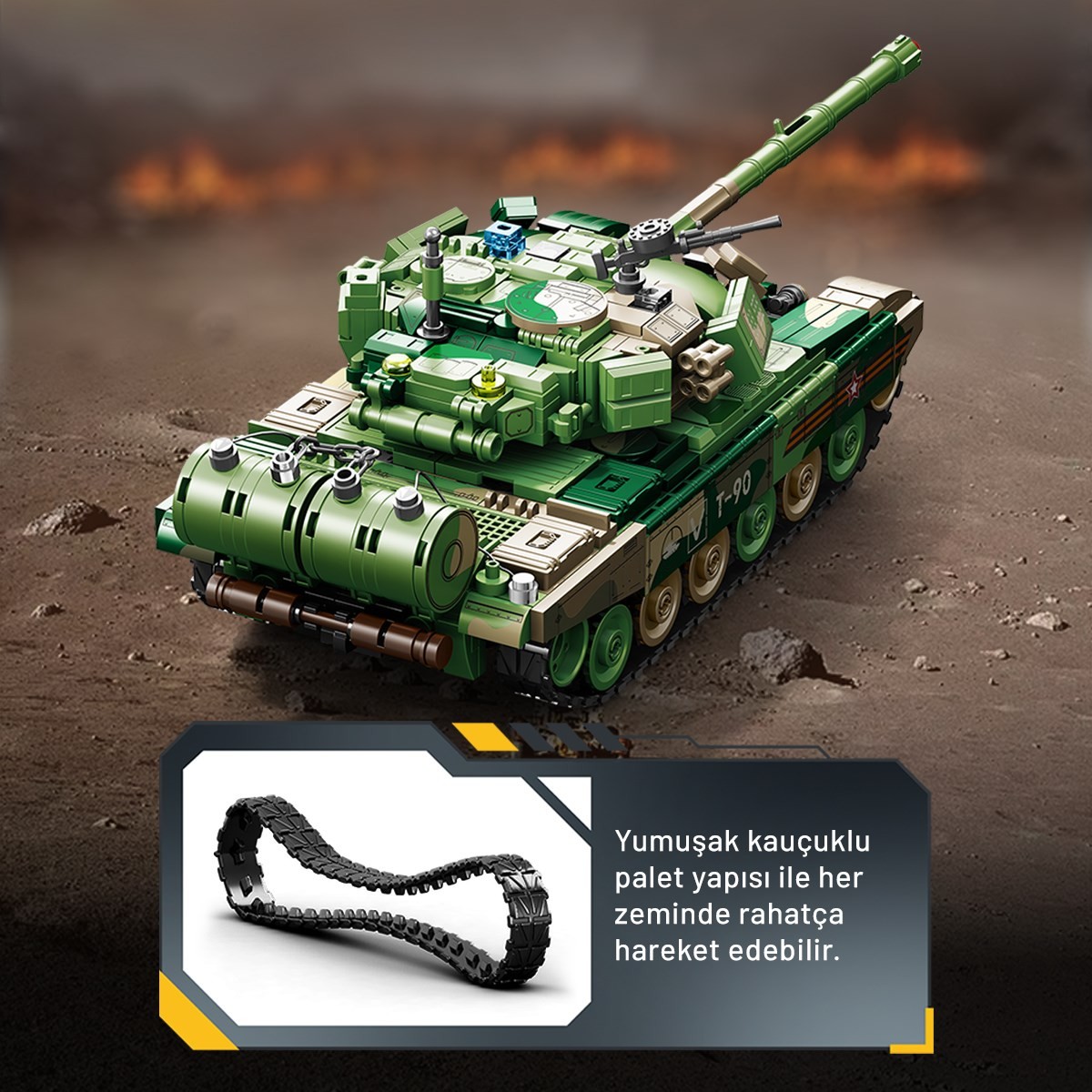 Sembo Block T-90 Ana Muharebe Tankı Yapı Bloğu Seti 765 Parça