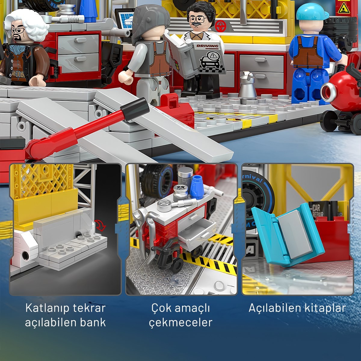 Sembo Block Pitstop Yaratıcı Atölye Yapı Bloğu Seti 674 Parça