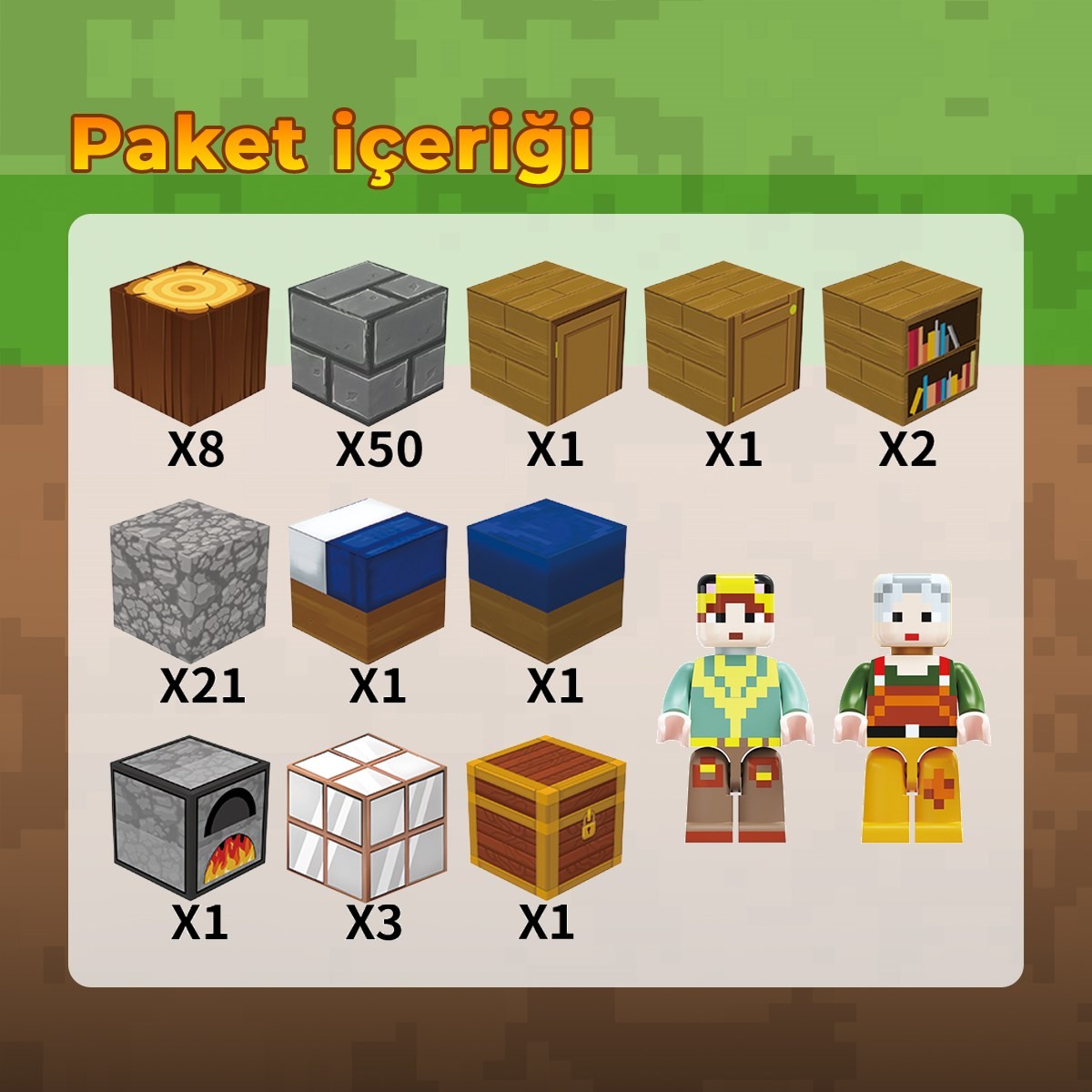 Sembo Block PixelWorld Serüven Manyetik Mıknatıslı Yapı Bloğu Seti 90 Parça