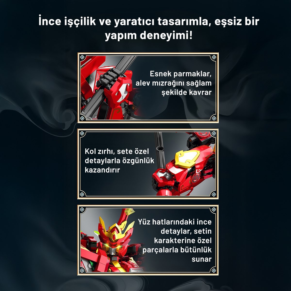 Sembo Block Flame Warrior Kutsal Savaşçı Yapı Bloğu Seti 1207 Parça