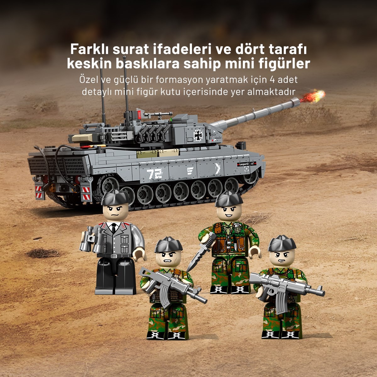 Sembo Block Leopard 2A7 Ana Muharebe Tankı Yapı Bloğu Seti 804 Parça