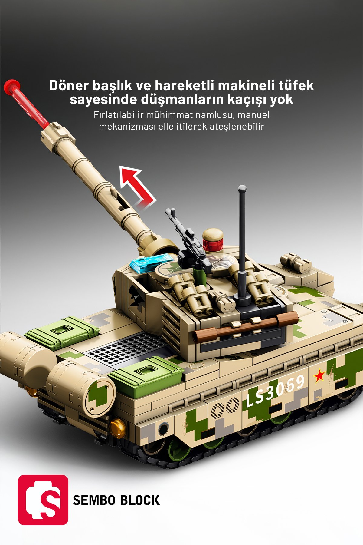 ZTQ-15 Ana Muharebe Tankı 320 Parça yapı blokları Lego ile uyumlu (203169)