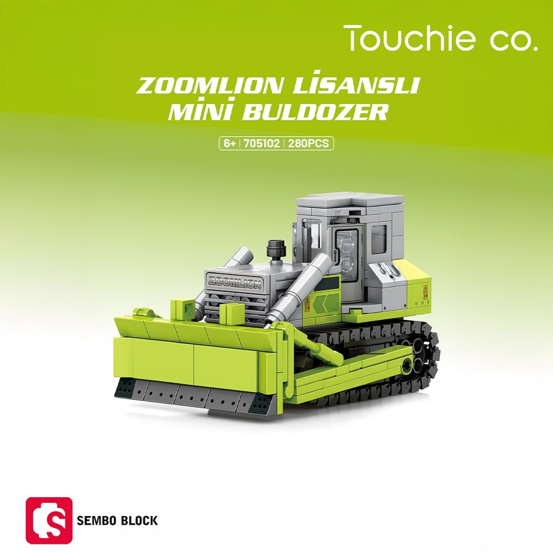 Sembo Block Zoomlion Lisanslı Mini Buldozer 280 Parça Yapı Blokları LEGO ile Uyumlu (705102)