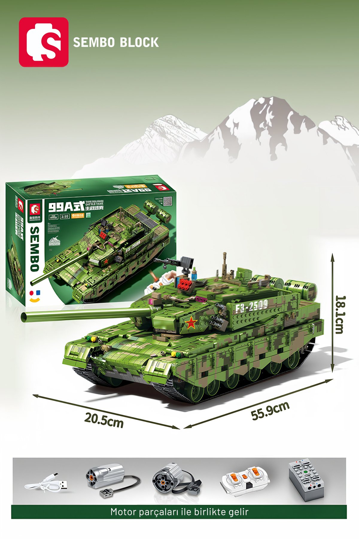 Type 99A Ana Muharebe Tankı 1:18 Ölçek 2748 Parça yapı blokları Lego ile uyumlu (705021)