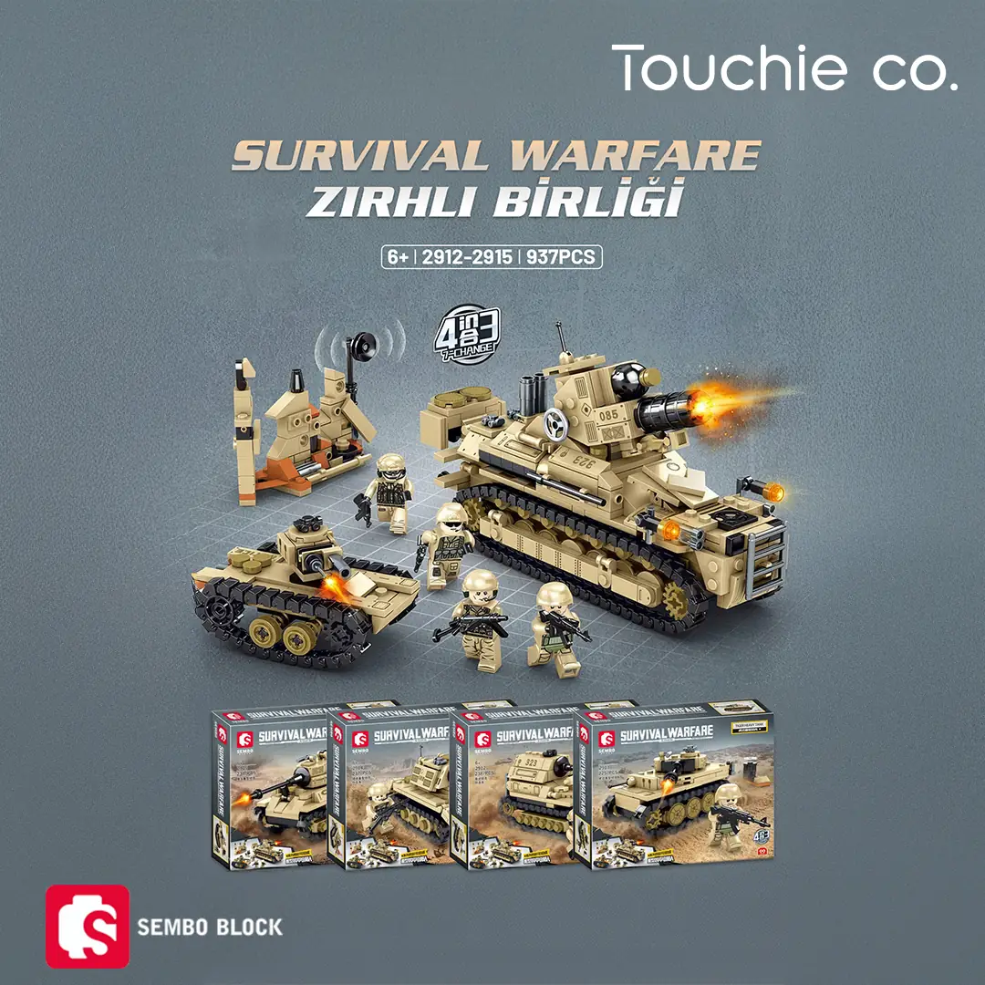 Sembo Block Survival Warfare Zırhlı Birlikler 4'ü 1 arada 937 Parça