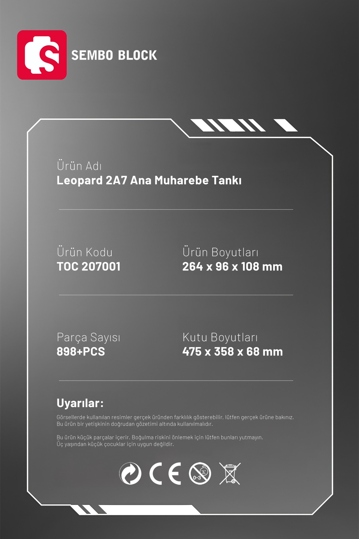 Leopard 2A7+ Ana Muharebe Tankı 898 Parça yapı Blokları Legoile uyumlu