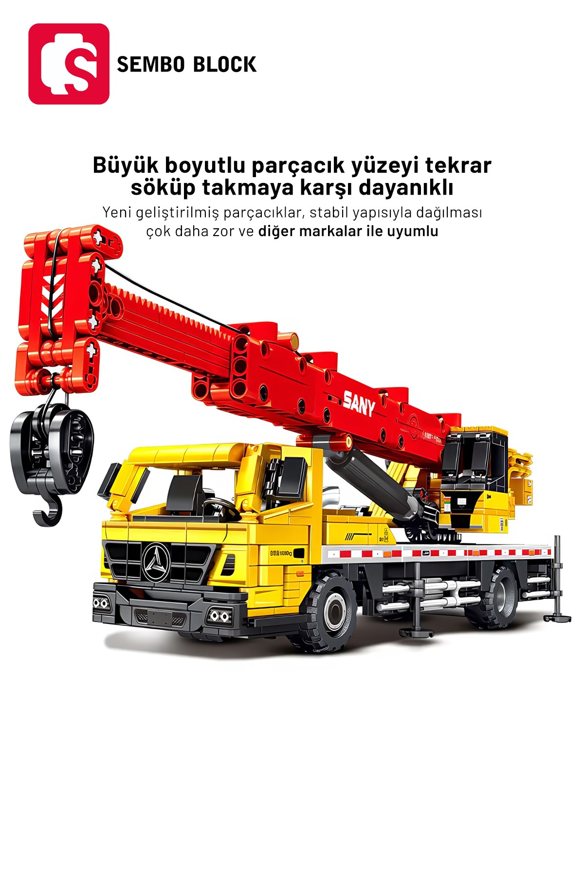 Sany Lisanslı Vinç 991 Parça yapı blokları Lego ile uyumlu (712022)