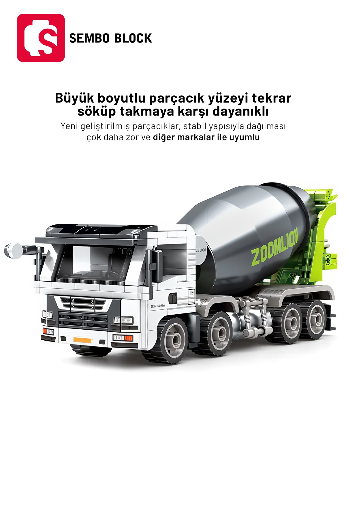 Zoomlion Lisanslı Beton Mikseri 368 Parça yapı blokları Lego ile uyumlu (705116)