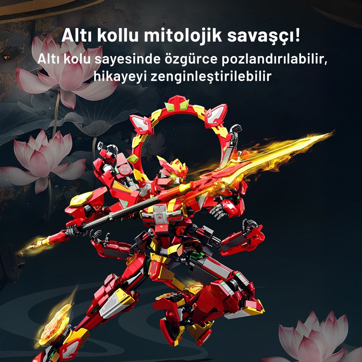 Sembo Block Flame Warrior Kutsal Savaşçı Yapı Bloğu Seti 1207 Parça