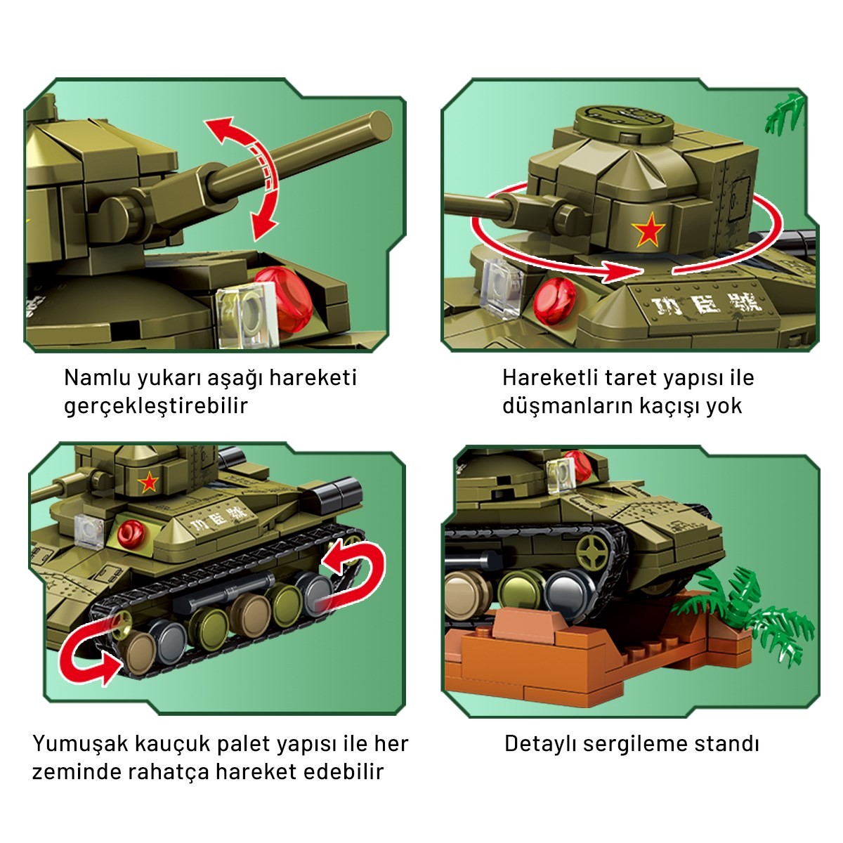 Sembo Block Type 97 Chi-Ha Muharebe Tankı Yapı Bloğu Seti 243 Parça