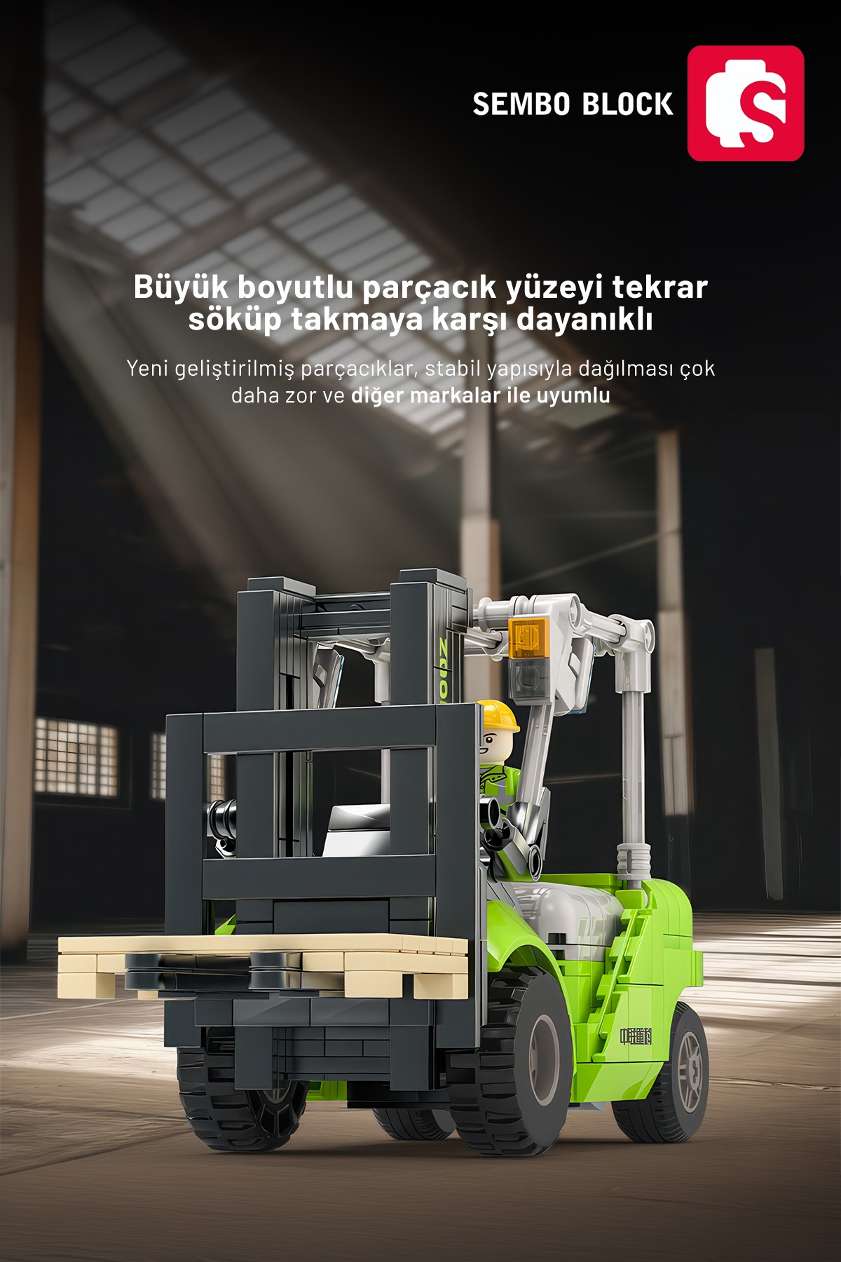 Zoomlion Lisanslı Forklift 646 Parça yapı blokları Lego ile uyumlu (705118)