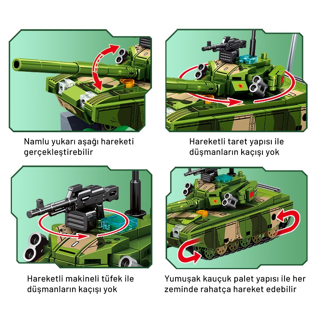 Sembo Block Type 96B Ana Muharebe Tankı Yapı Bloğu Seti 228 Parça