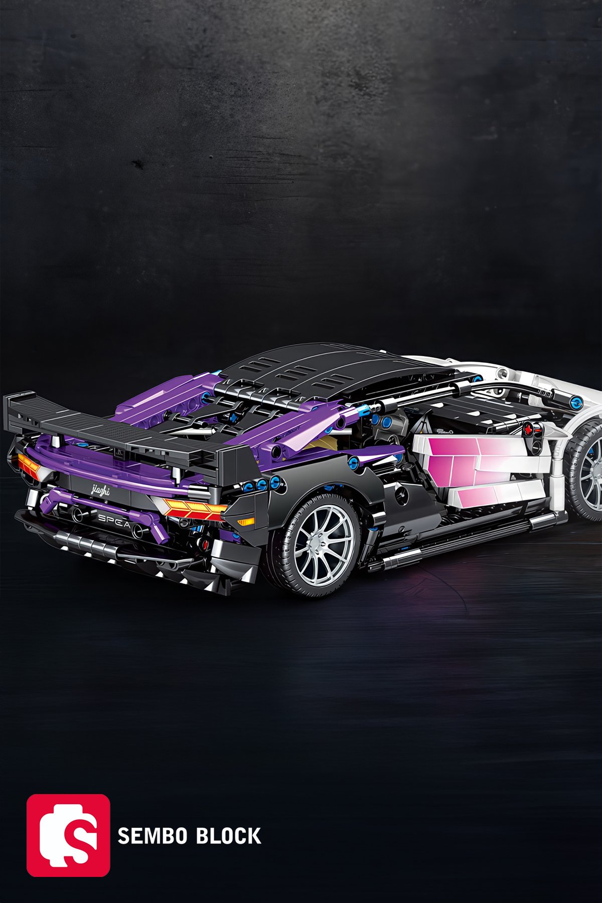 Lambo Super Sport araba 1337 Parça yapı blokları Lego ile uyumlu (701945)