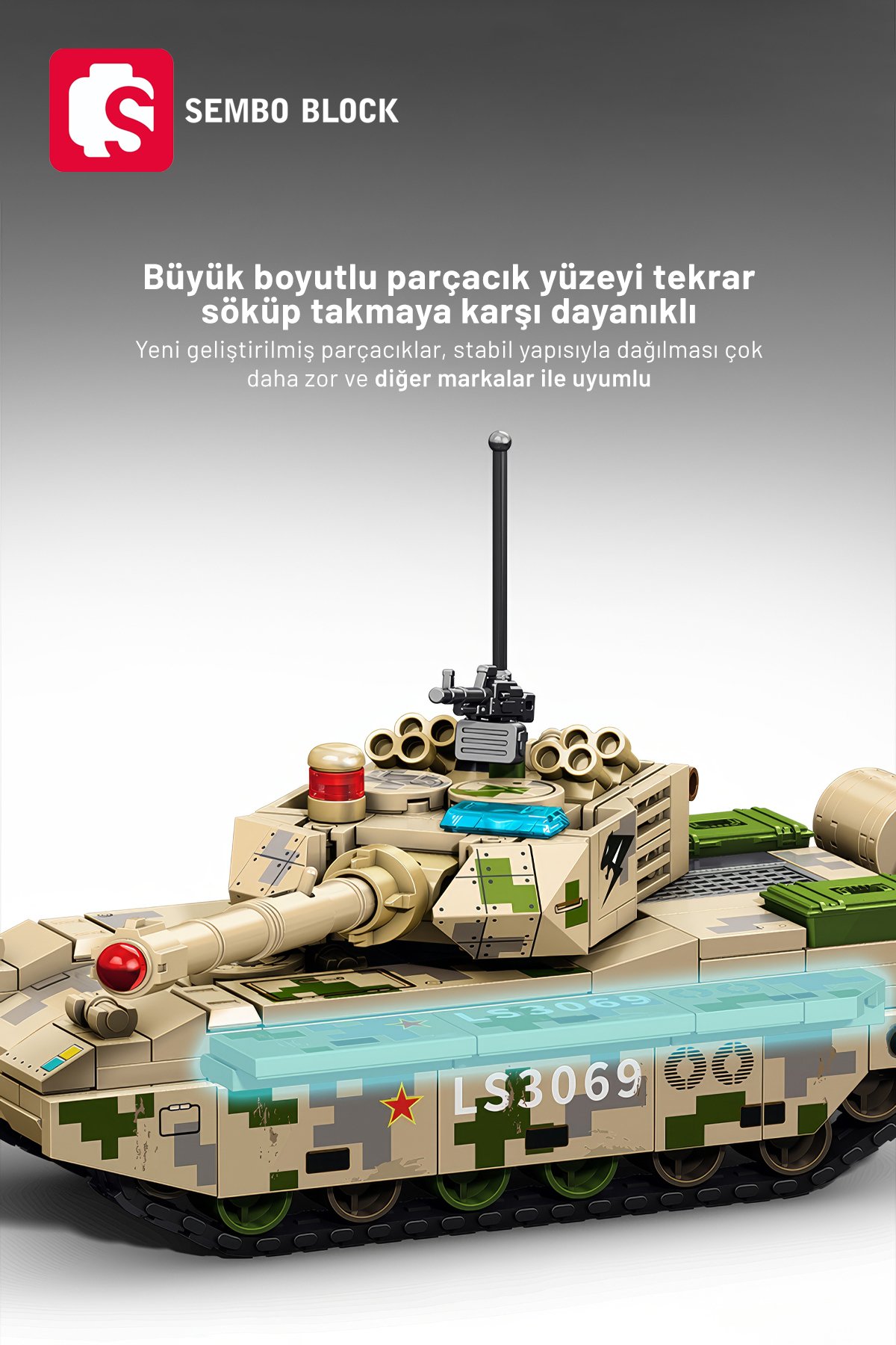 ZTQ-15 Ana Muharebe Tankı 320 Parça yapı blokları Lego ile uyumlu (203169)