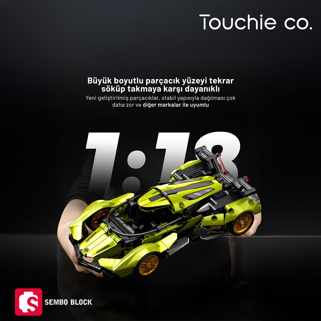 Phantom V12 Spor araba 1:18 883 Parça yapı blokları Lego ile uyumlu