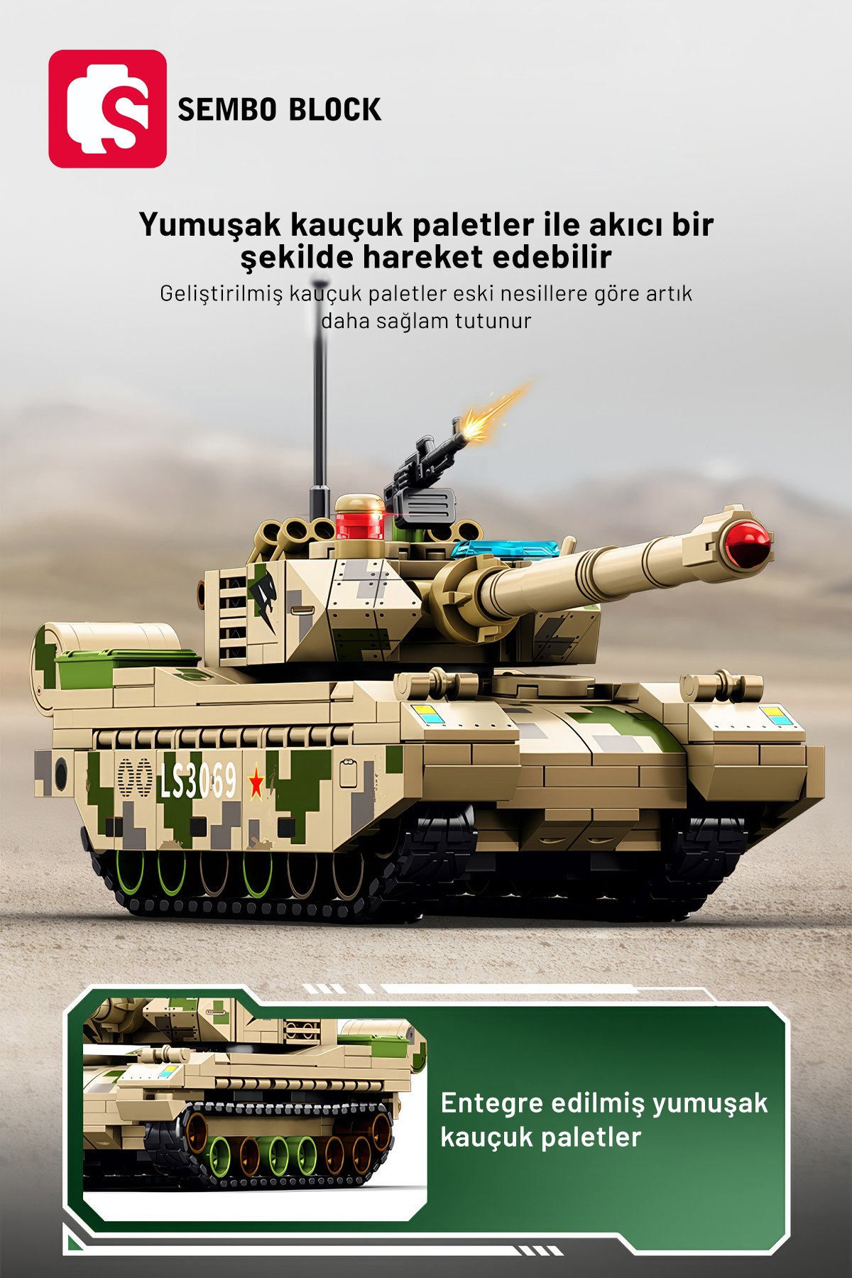 ZTQ-15 Ana Muharebe Tankı 320 Parça yapı blokları Lego ile uyumlu (203169)