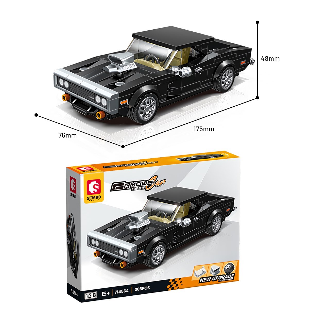 Sembo Block Exotic Cars Dodge Charger RT Yapı Bloğu Seti 306 Parça