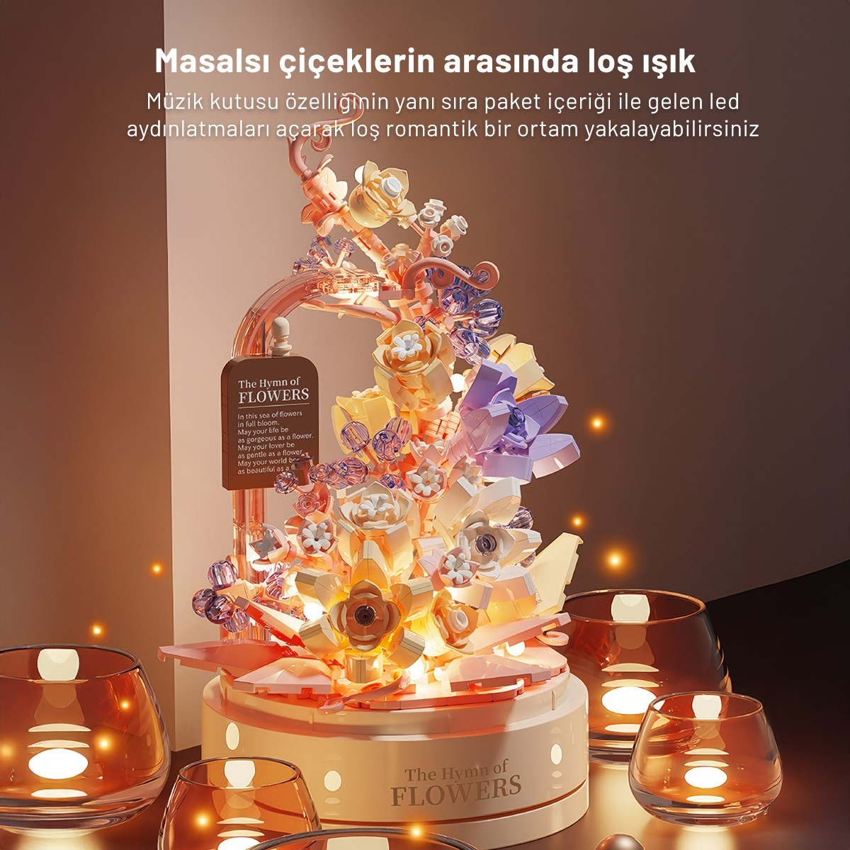 Balody The Hymn of Flowers Müzik Kutusu (BL21238) – Mini Blok Yapı Oyuncakları Seti