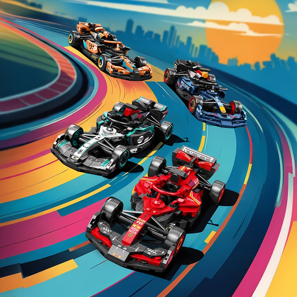 Sembo Block Formula 1 Serisi Mavi Takım Yapı Bloğu Seti – 261 Parça