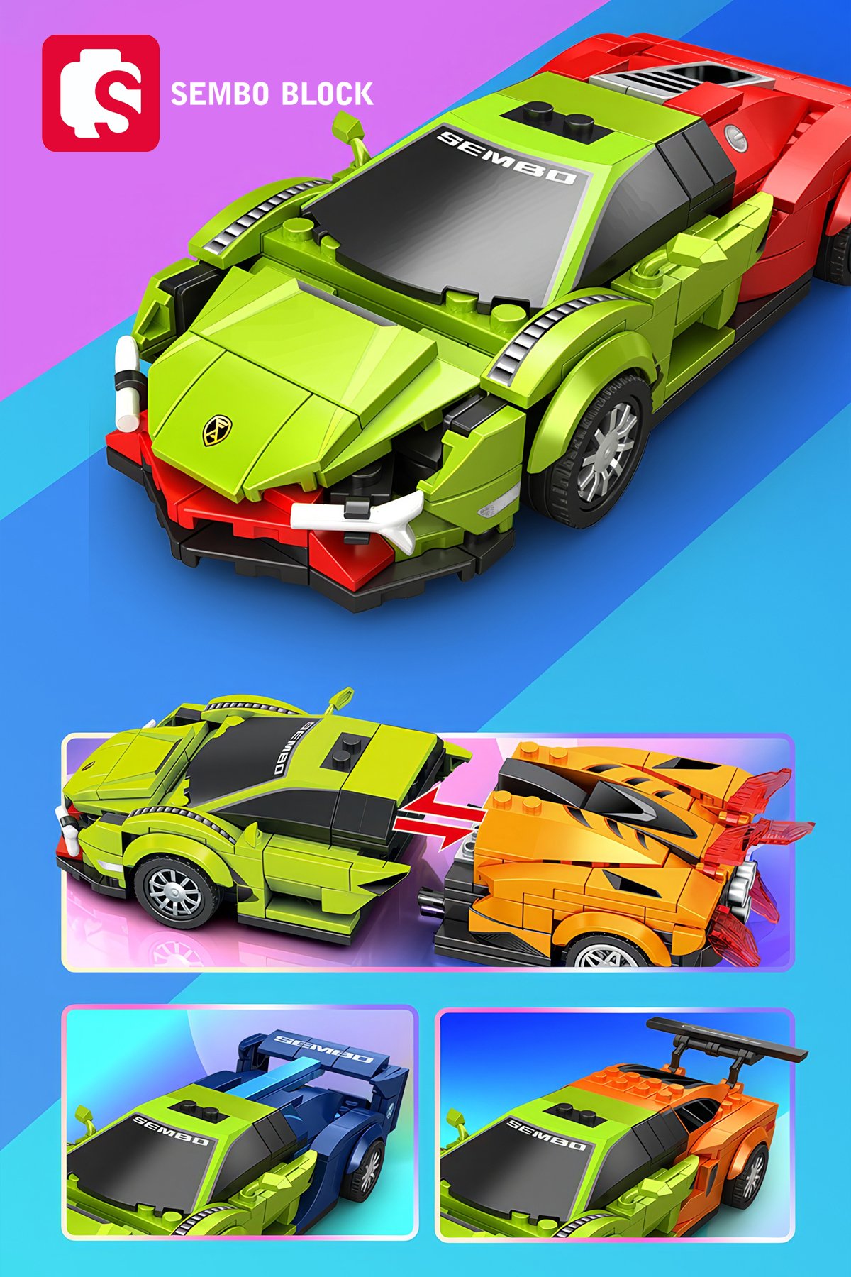 Famous Cars Apollo Evo 289 Parça yapı blokları Lego ile uyumlu (714004)