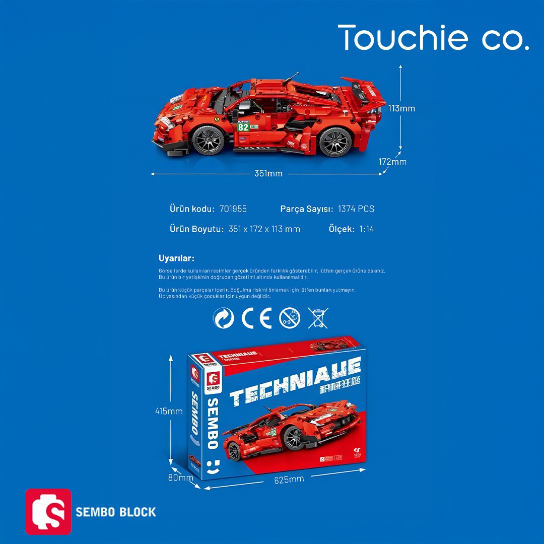 Blazing Charger Araba 1:14 1374 Parça yapı blokları Lego ile uyumlu (701955)
