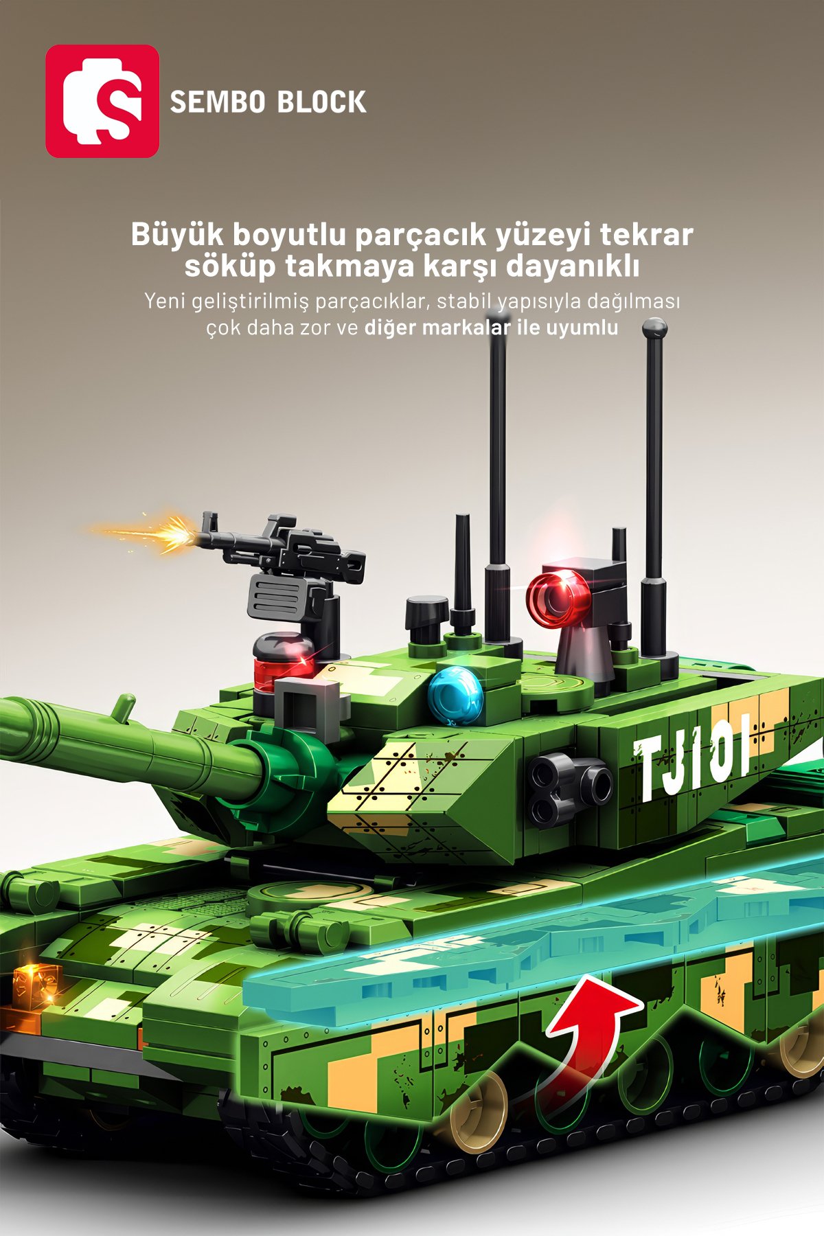 ZTZ-99A Ana Muharebe Tankı 297 Parça yapı blokları Lego ile uyumlu (203168)