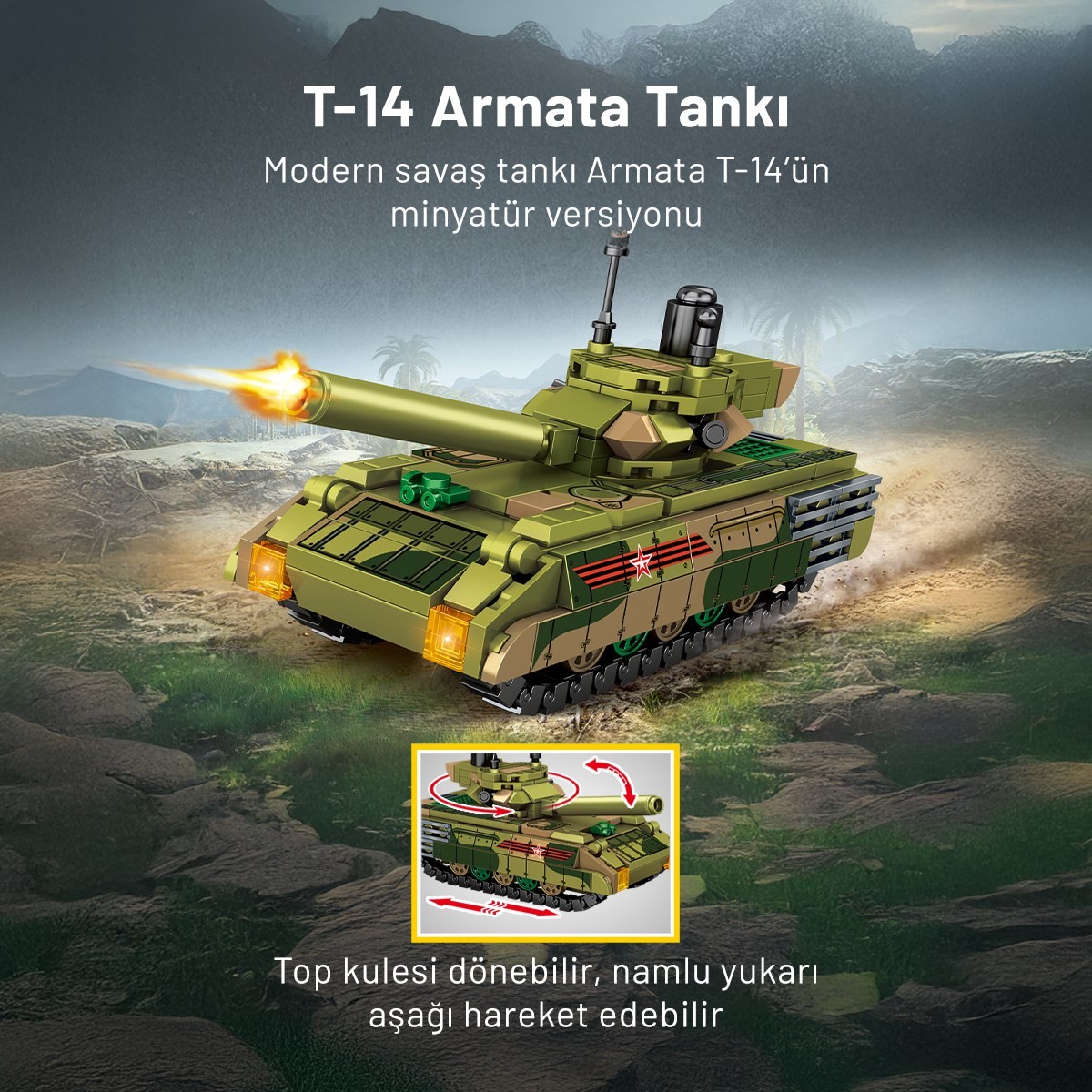 Sembo BLock Survival Warfare 4'lü Askeri Araçlar Yapı Bloğu Seti 792 Parça