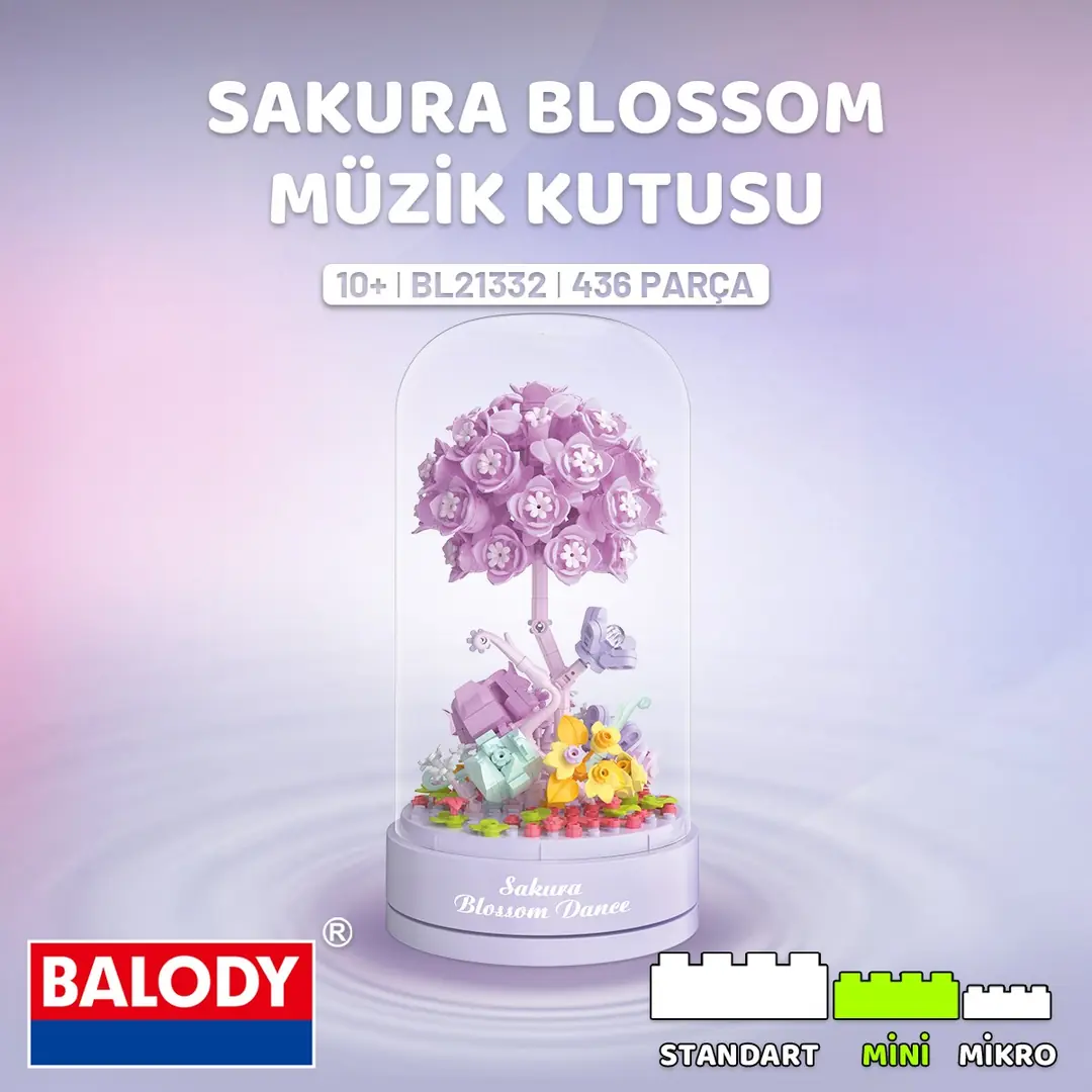 Balody | Balody Sakura Blossom Müzik Kutusu Yapı Bloğu Seti – 436