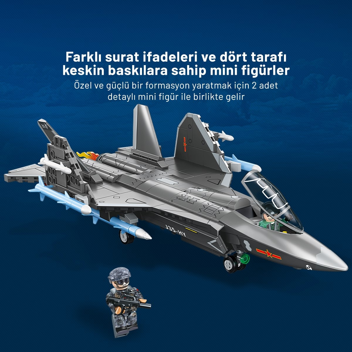 Sembo Block J-35 Savaş Uçağı Yapı Bloğu Seti – 620 Parça