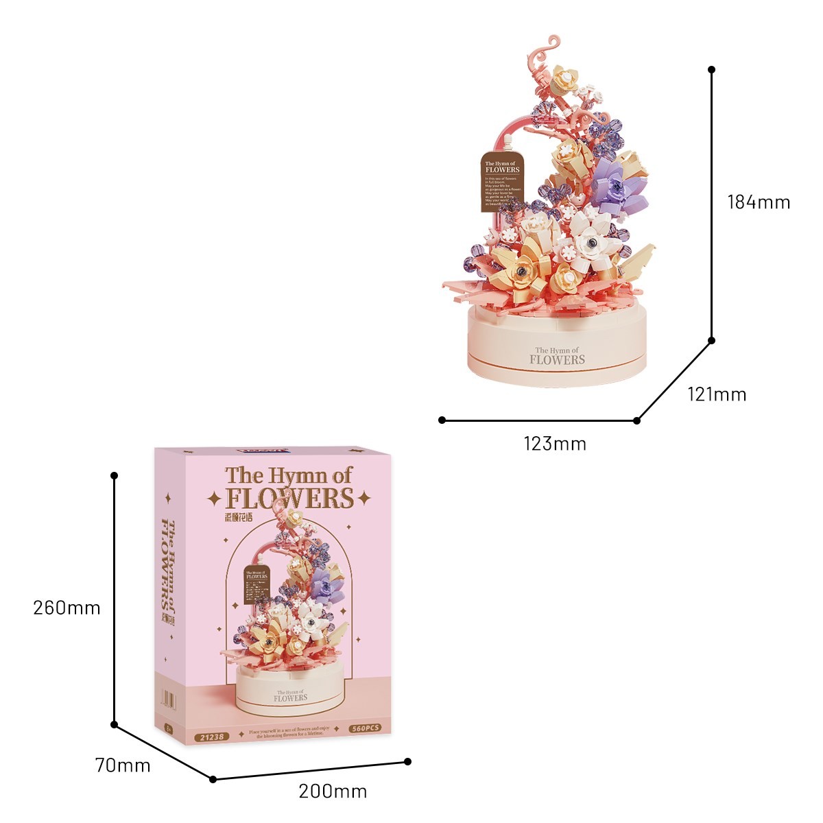 Balody The Hymn of Flowers Müzik Kutusu (BL21238) – Mini Blok Yapı Oyuncakları Seti