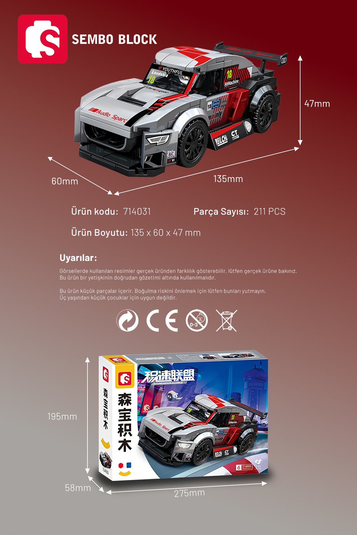 Speed Alliance Aussu Racing Team 211 Parça yapı blokları Lego ile uyumlu (714031)