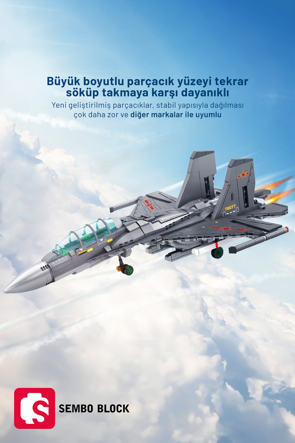 J-16D Elektronik Harp Uçağı 889 Parça yapı blokları Lego ile uyumlu (202189)