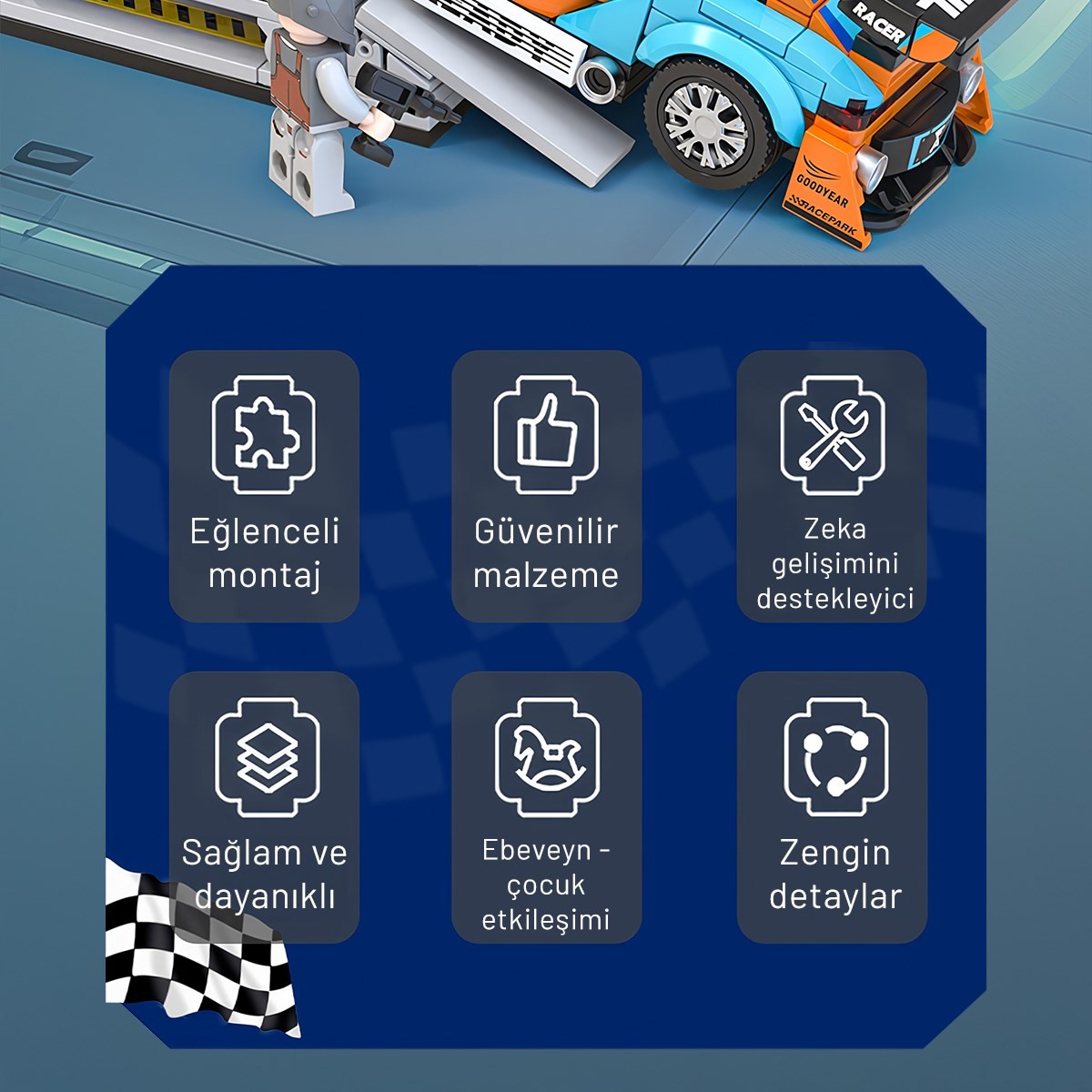 Sembo Block Pitstop Yaratıcı Atölye Yapı Bloğu Seti 674 Parça