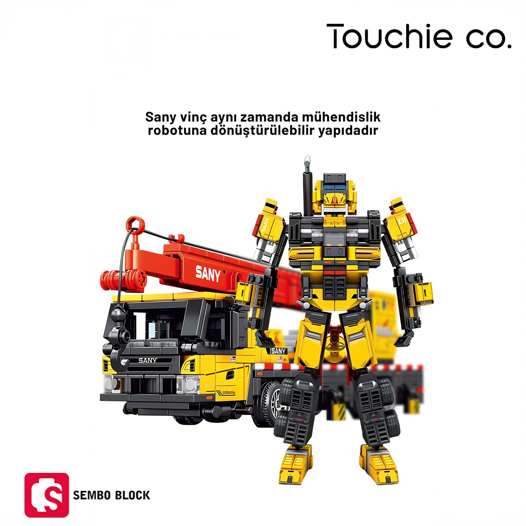 Sany Lisanslı Vinç 618 Parça yapı blokları Lego ile uyumlu (712036)