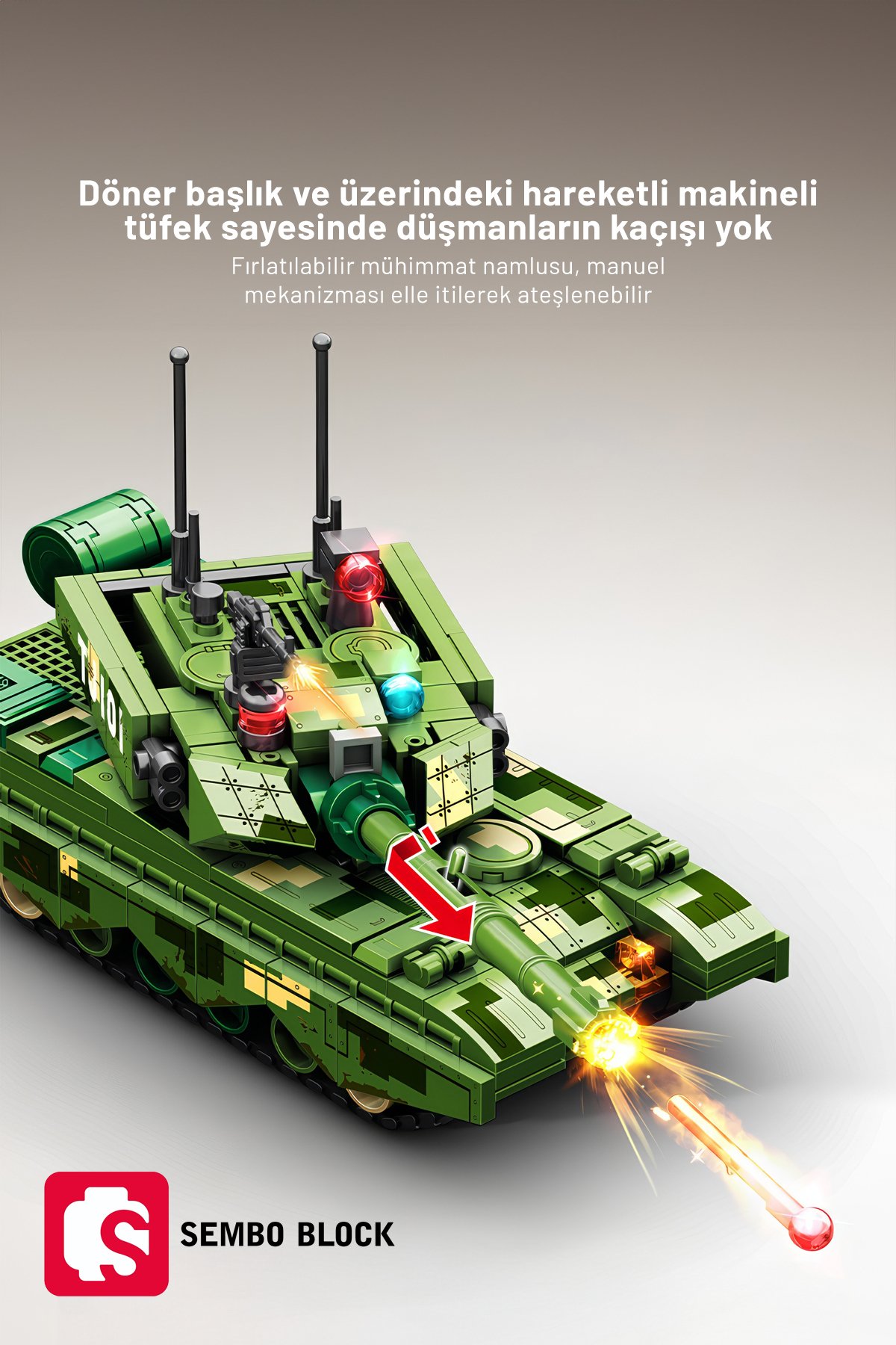 ZTZ-99A Ana Muharebe Tankı 297 Parça yapı blokları Lego ile uyumlu (203168)