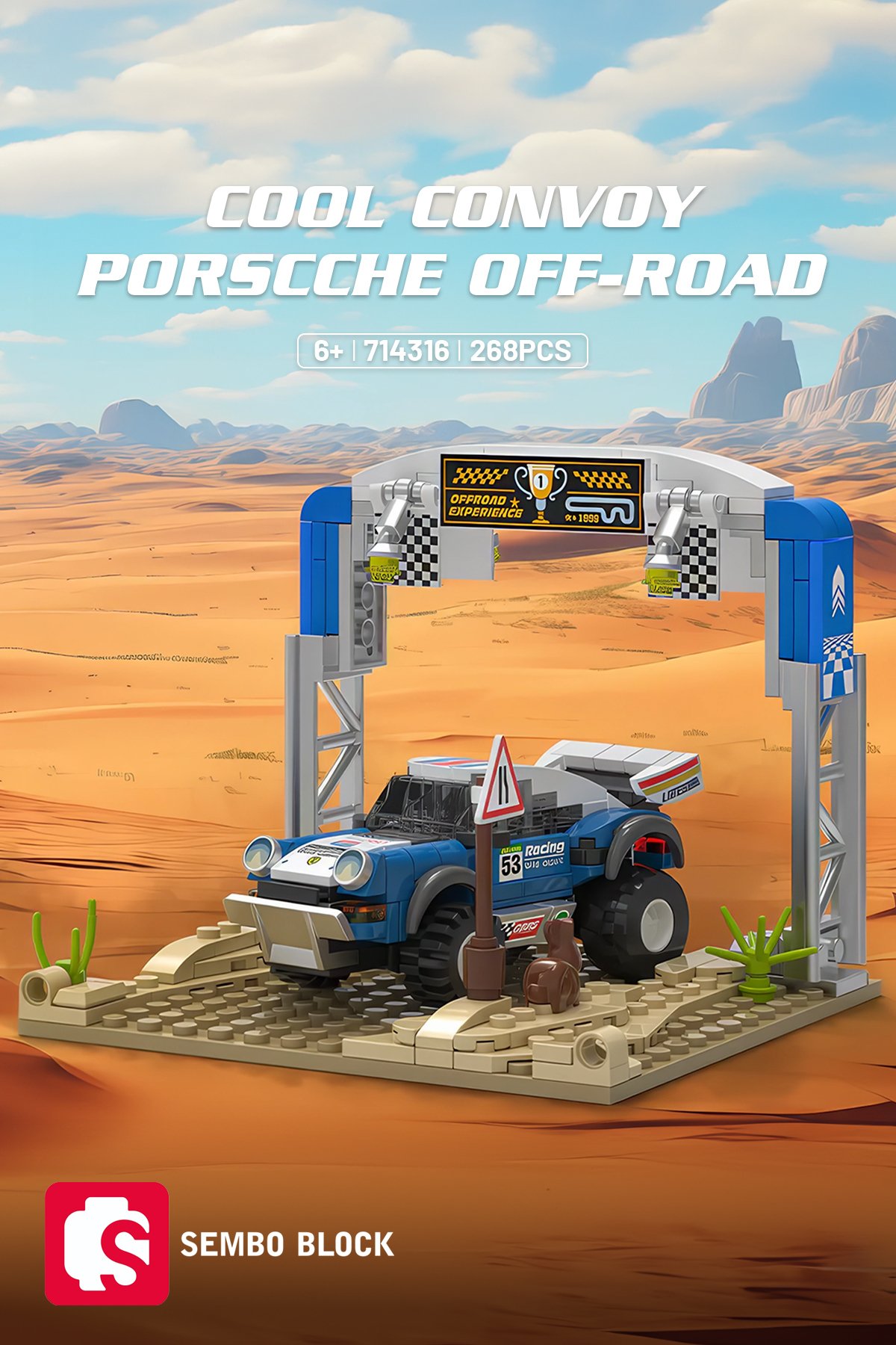 Cool Convoy Porscche Off-Road 268 Parça yapı blokları Lego ile uyumlu (714316)