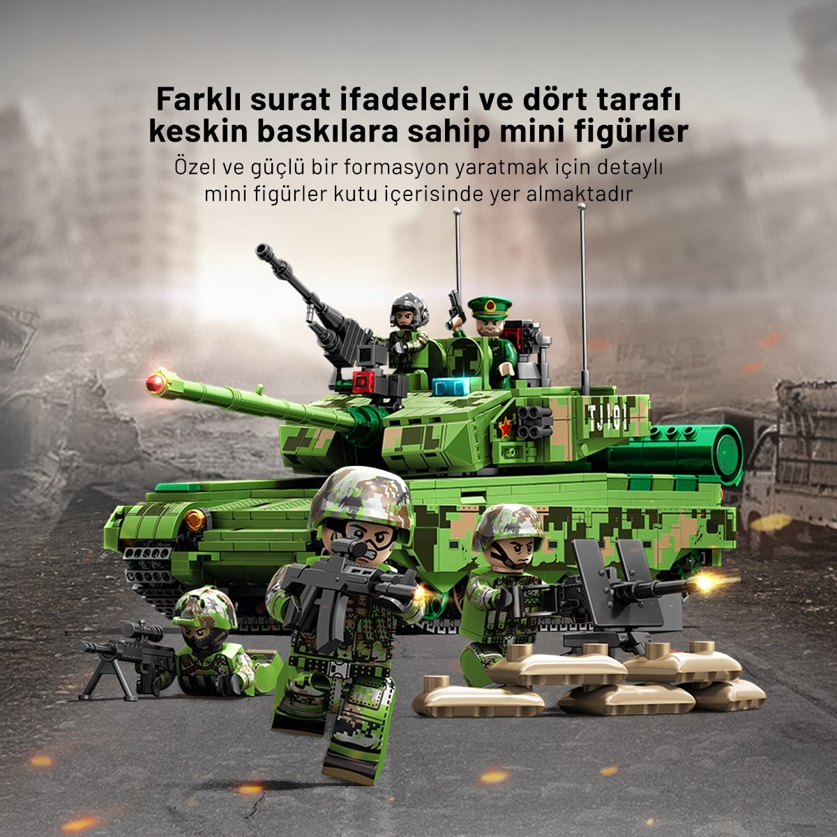 Sembo Block ZTZ-99A Ana Muharebe Tankı Yapı Bloğu Seti 1044 Parça