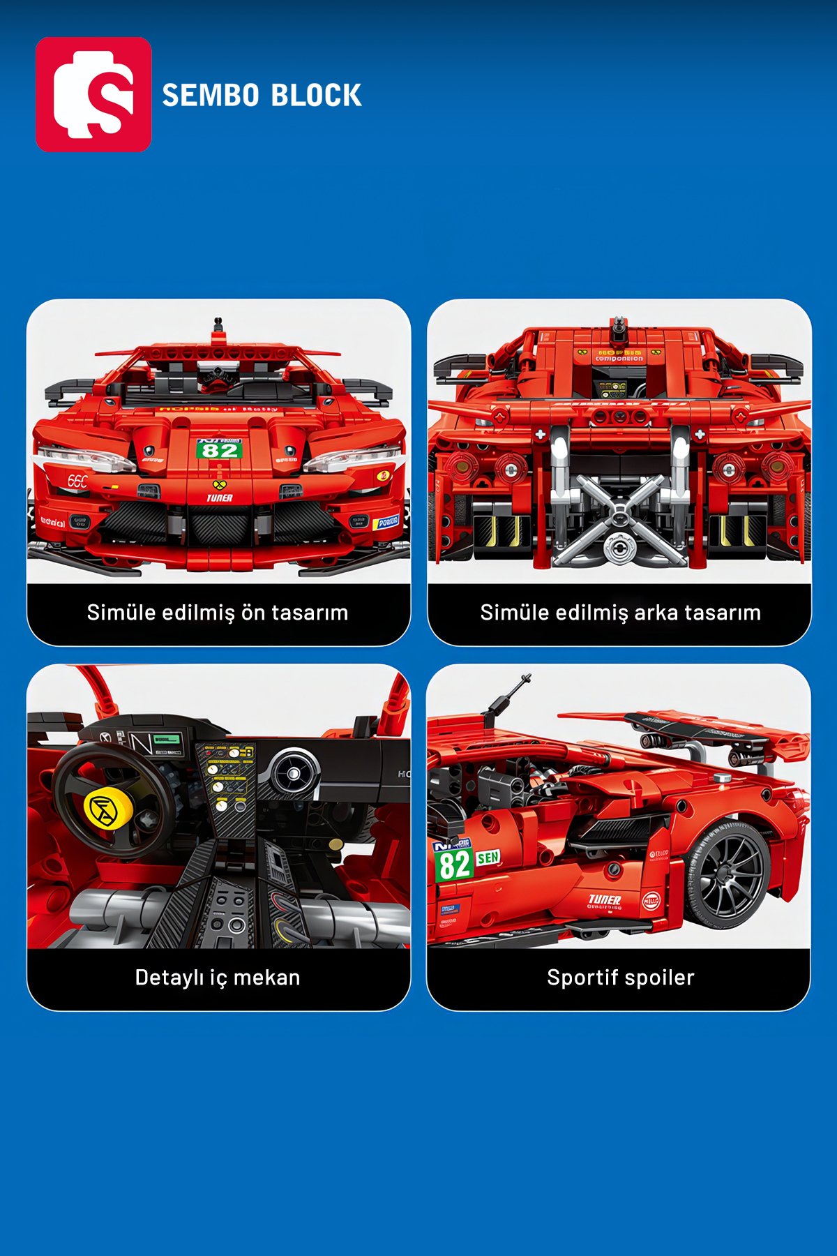 Blazing Charger Araba 1:14 1374 Parça yapı blokları Lego ile uyumlu (701955)